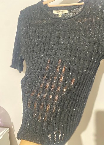 Dantel Detaylı Siyah V Yaka Kadın Bluz - Görsel 3