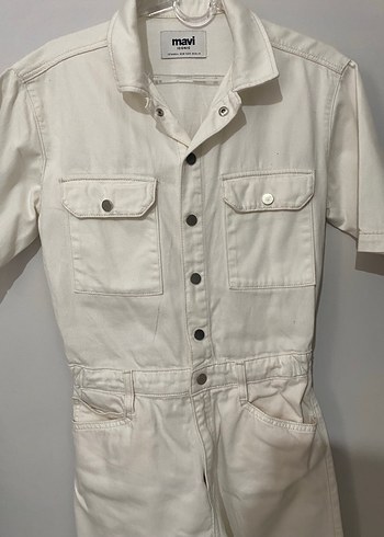 Mavi beyaz jean tulum - Görsel 3