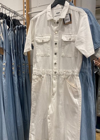 Mavi beyaz jean tulum - Görsel 6