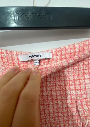 Düğmeli Pembe Mini  şort Etek - Görsel 3