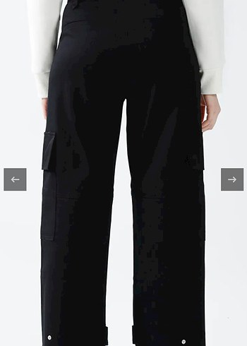 Kadın siyah kanvas kargo pantolon - Görsel 2