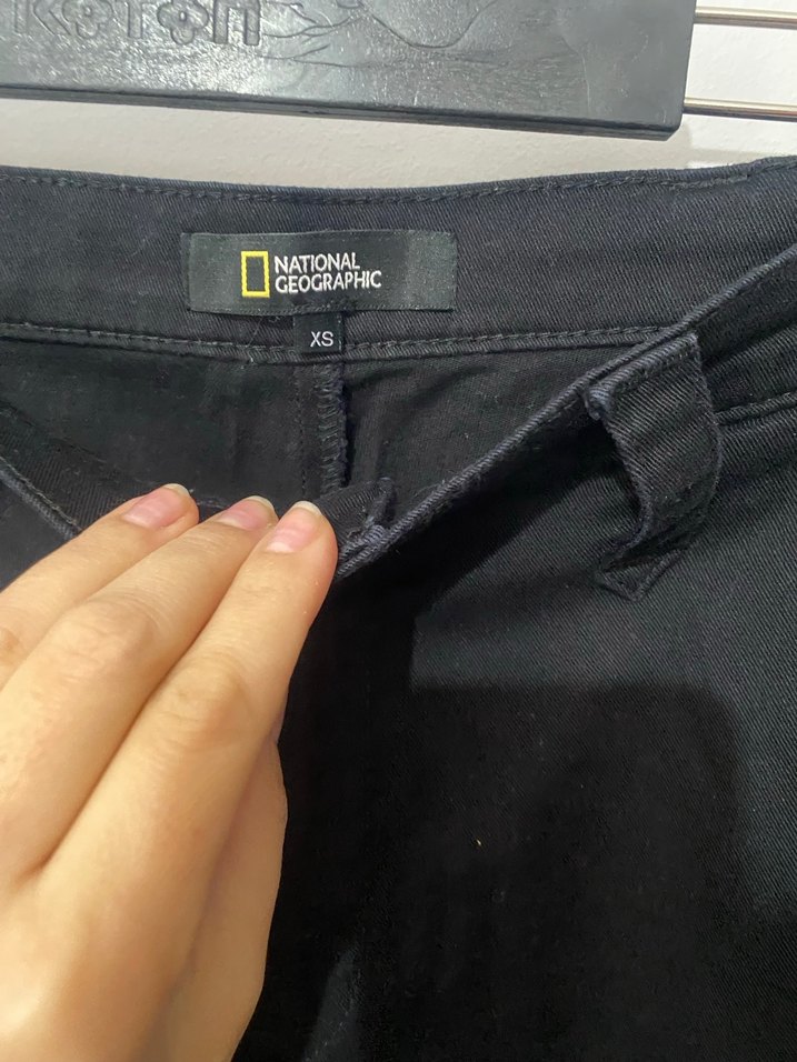 Kadın siyah kanvas kargo pantolon - Görsel 5