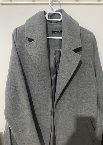 Kemerli Düğmeli Kruvaze Uzun Kaşe Kaban - Görsel 2