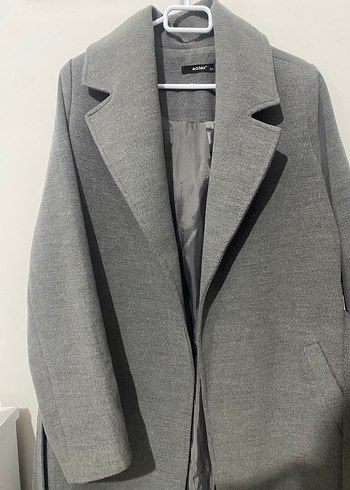 Kemerli Düğmeli Kruvaze Uzun Kaşe Kaban - Görsel 4