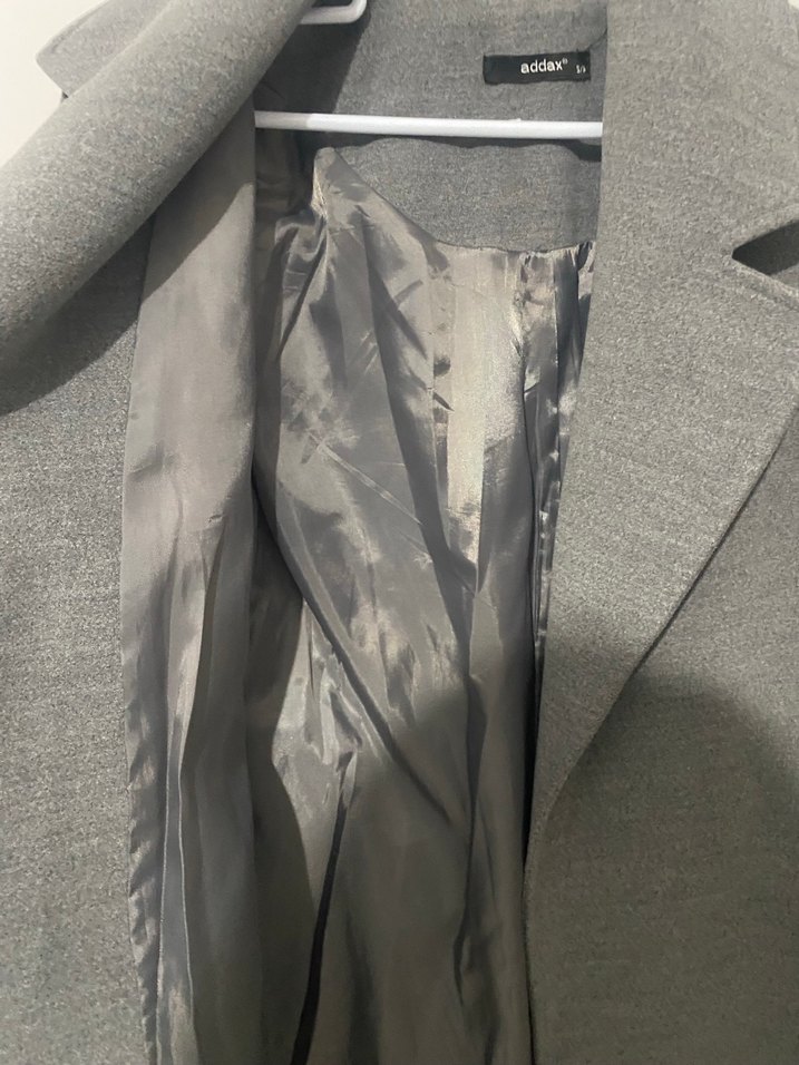 Kemerli Düğmeli Kruvaze Uzun Kaşe Kaban - Görsel 5