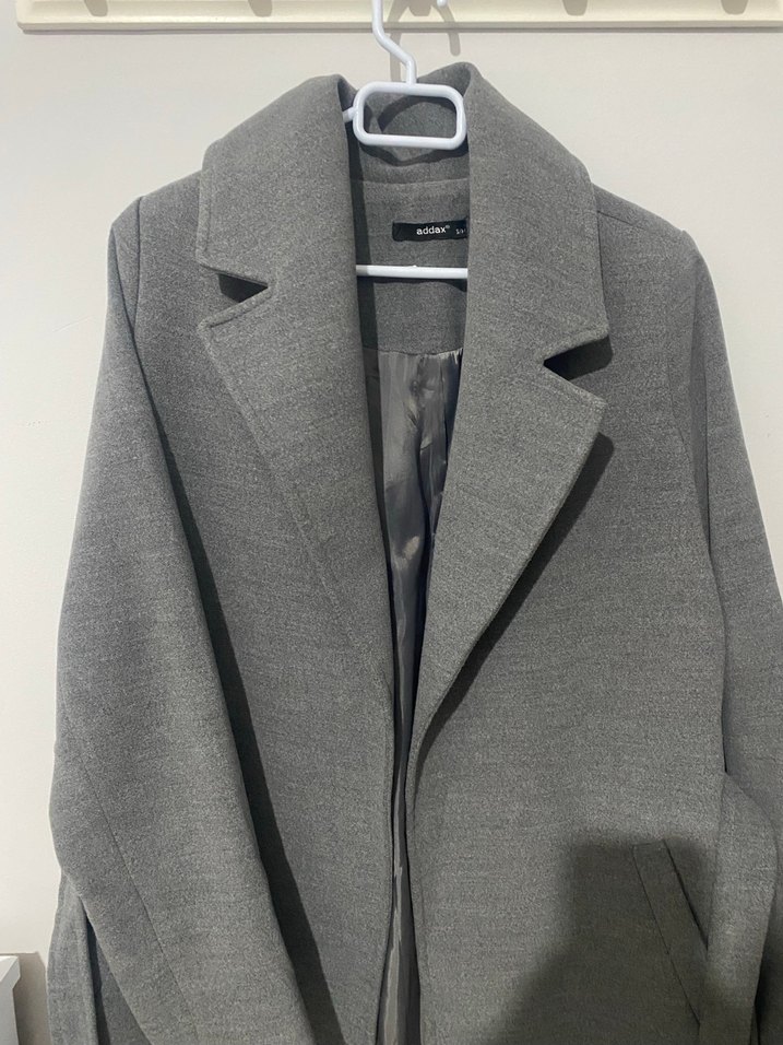 Kemerli Düğmeli Kruvaze Uzun Kaşe Kaban - Görsel 2