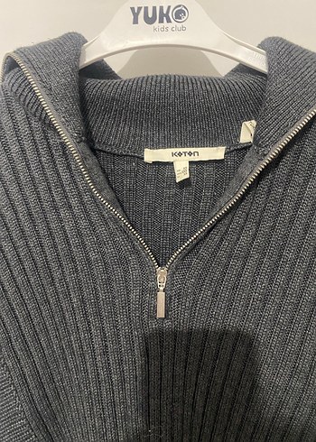 Gri Kısa Kollu Fermuarlı Kadın Kazak - Görsel 3