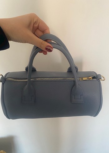 Minimalist Mavi Deri Kadın Çanta - Görsel 5