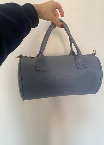 Minimalist Mavi Deri Kadın Çanta - Görsel 6