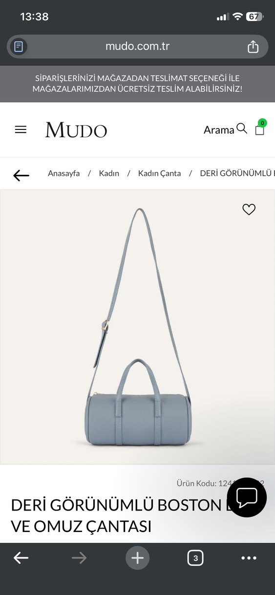 Minimalist Mavi Deri Kadın Çanta - Görsel 2