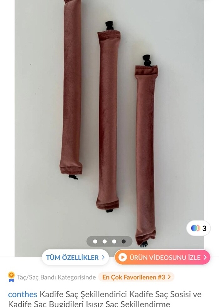 3 lü kadife saç sosisi - Görsel 2