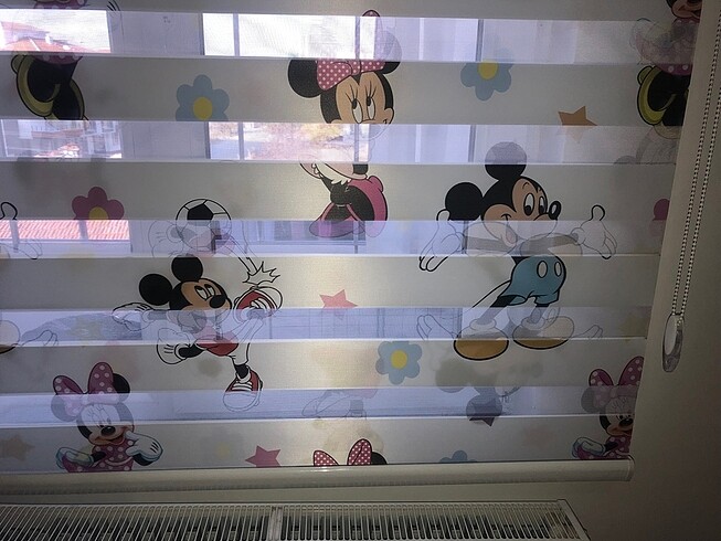 Beden Minnie Mouse ve Mikie Mouse Zebra Perde