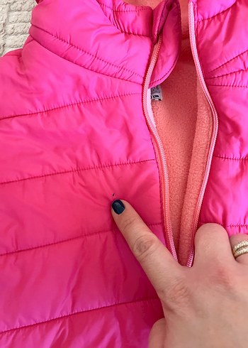 Kız Çocuk Kapüşonlu Pembe Mont - Görsel 2