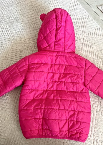 Kız Çocuk Kapüşonlu Pembe Mont - Görsel 4