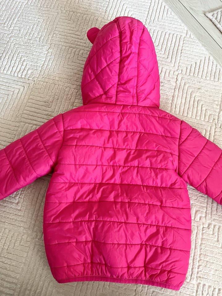 Kız Çocuk Kapüşonlu Pembe Mont - Görsel 4