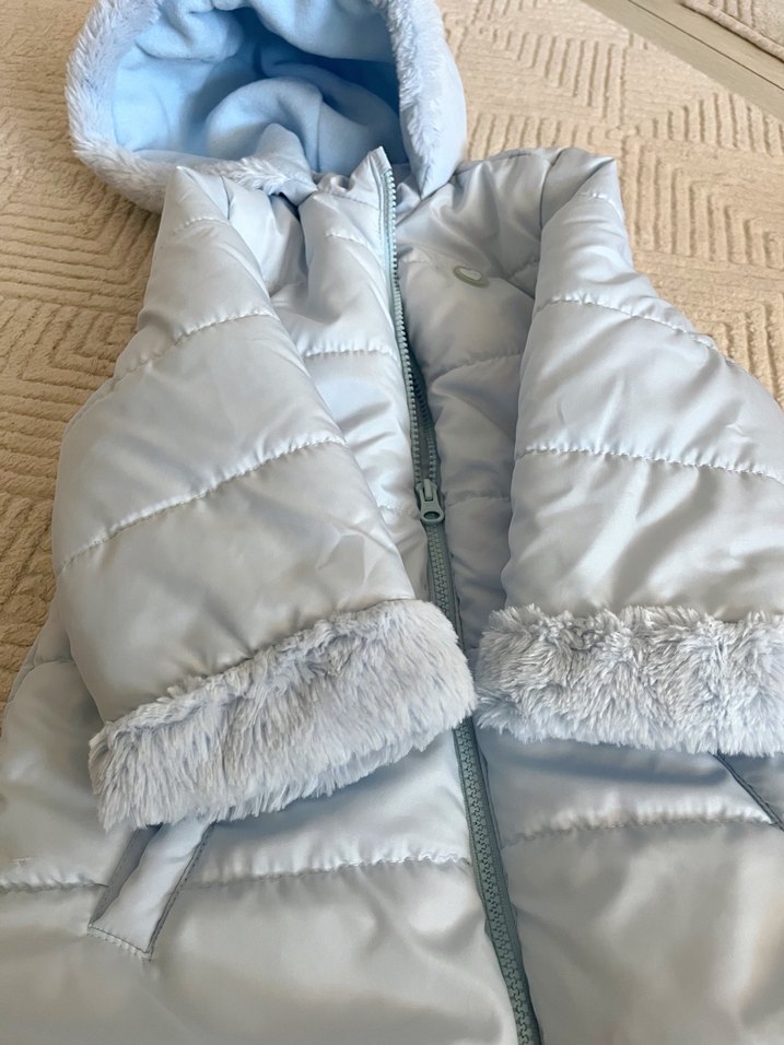 Kız Çocuk buz mavisi mont - Görsel 4