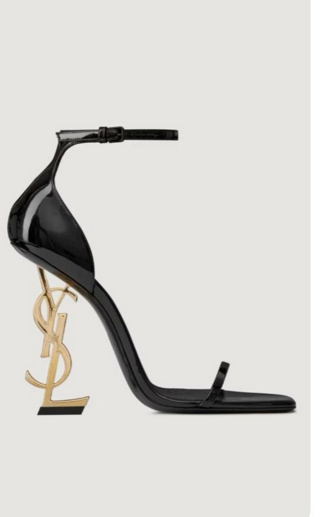 Altın Renk Yılan Desenli Deri Topuklu Ayakkabı Gerçek Deri - Görsel 2