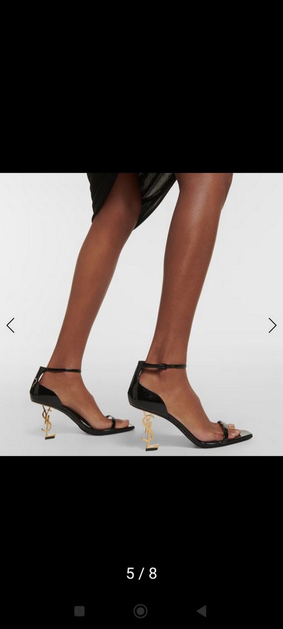 Altın Renk Yılan Desenli Deri Topuklu Ayakkabı Gerçek Deri - Görsel 5