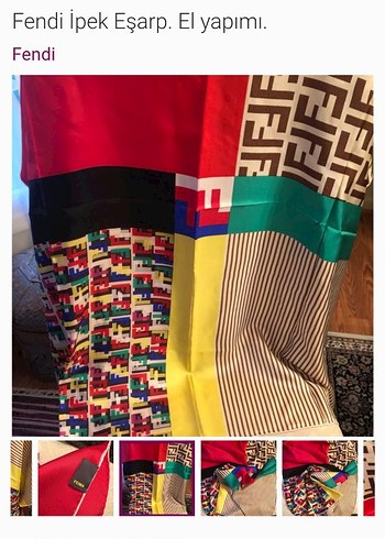Çok Renkli İpek Fendi Bohem Stil - Görsel 8