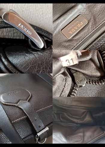 Prada Orjinal Siyah Deri Omuz Çantası - Görsel 8