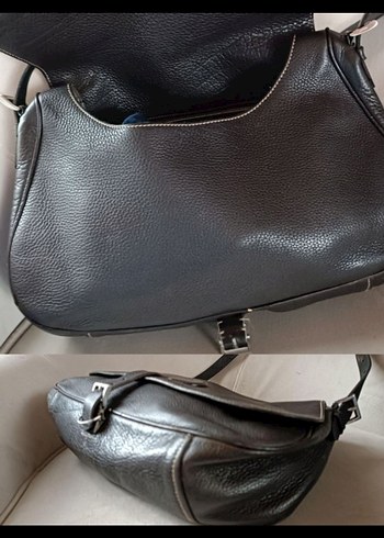 Prada Orjinal Siyah Deri Omuz Çantası - Görsel 7