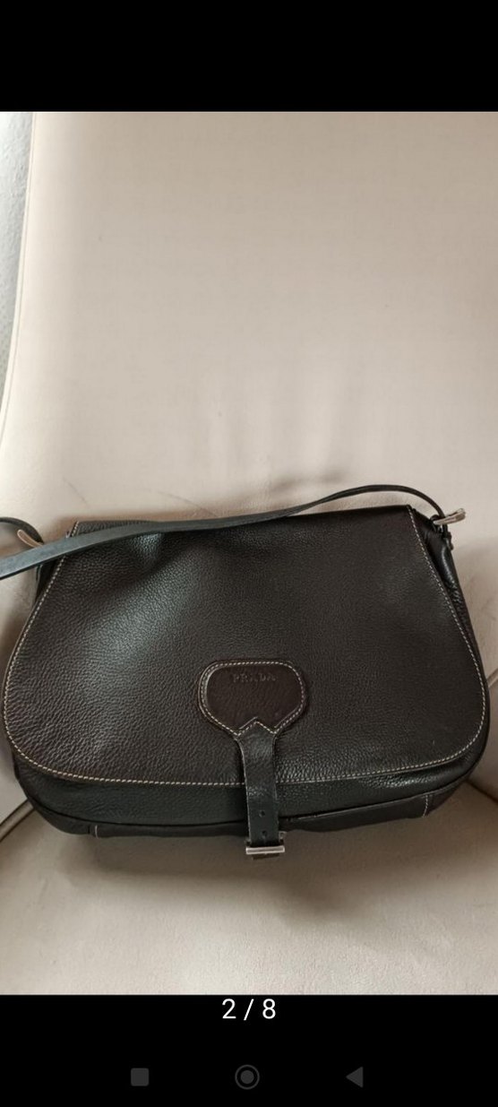 Prada Orjinal Siyah Deri Omuz Çantası - Görsel 3