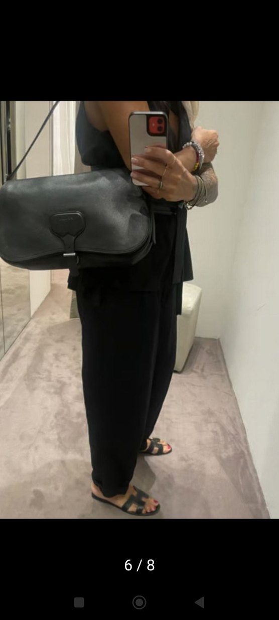 Prada Orjinal Siyah Deri Omuz Çantası - Görsel 4