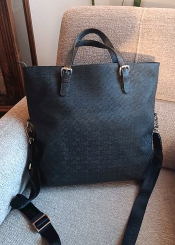 Orjinal Vakko Siyah Deri Kadın Çanta Fermuarlı - Görsel 5