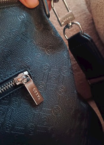 Orjinal Vakko Siyah Deri Kadın Çanta Fermuarlı - Görsel 10