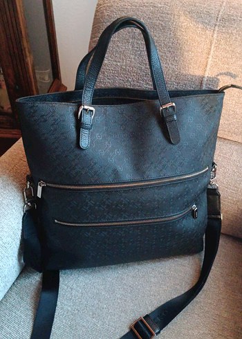 Orjinal Vakko Siyah Deri Kadın Çanta Fermuarlı - Görsel 2