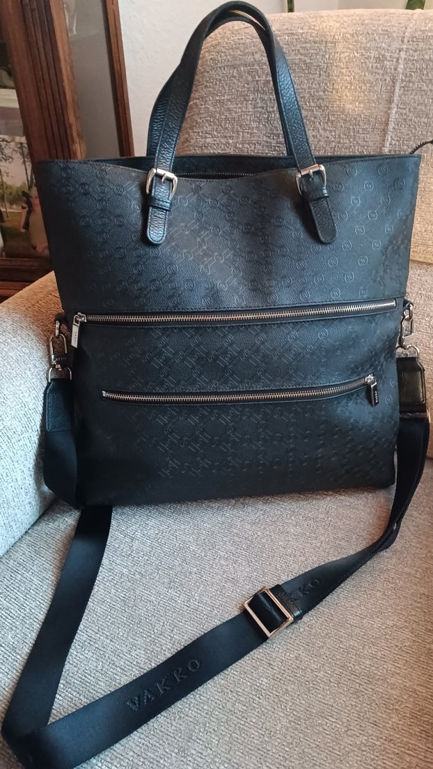 Orjinal Vakko Siyah Deri Kadın Çanta Fermuarlı - Görsel 3