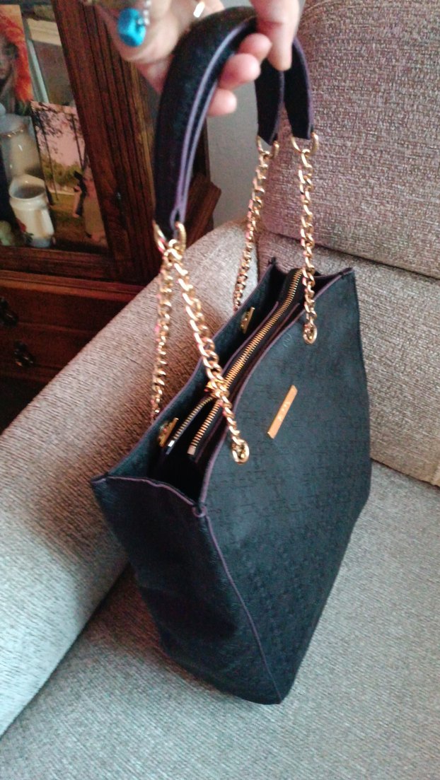 Vakko Zincir Askılı  Zincir Detaylı Siyah Deri Kadın Çanta - Görsel 2