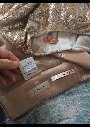 Kayra Marka Saten Parçalı Etek ve Pul Payetli Büstiyer - Görsel 10