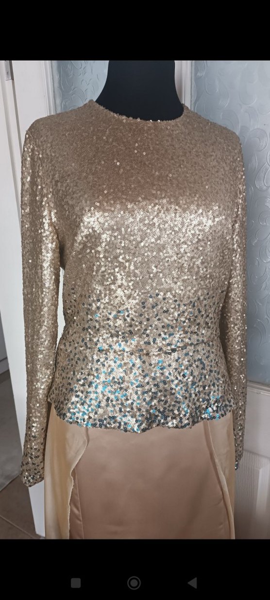 Kayra Marka Saten Parçalı Etek ve Pul Payetli Büstiyer - Görsel 3