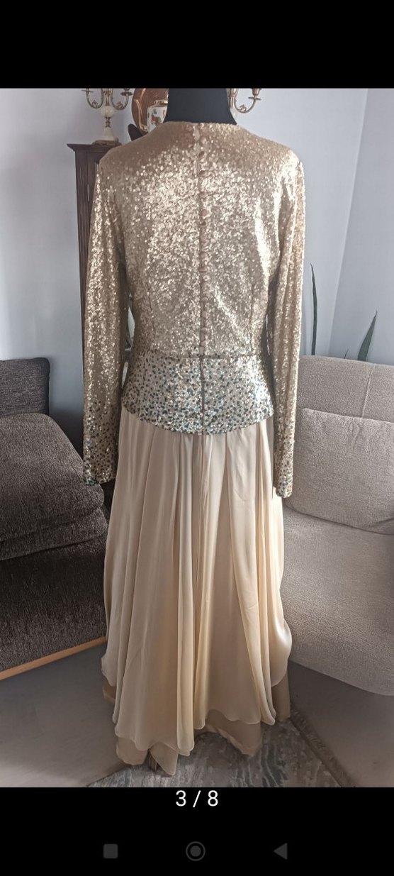 Kayra Marka Saten Parçalı Etek ve Pul Payetli Büstiyer - Görsel 2