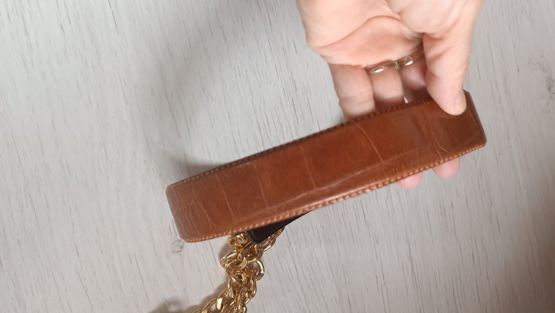 VAKKO Altın Zincir Detaylı Deri Kadın Kemer - Görsel 4