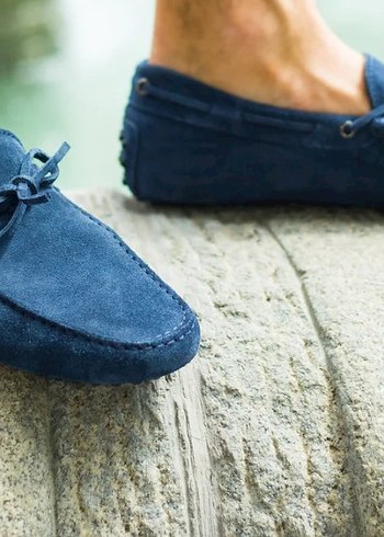 Tods Mavi Süet Erkek Loafer Ayakkabı - Görsel 8