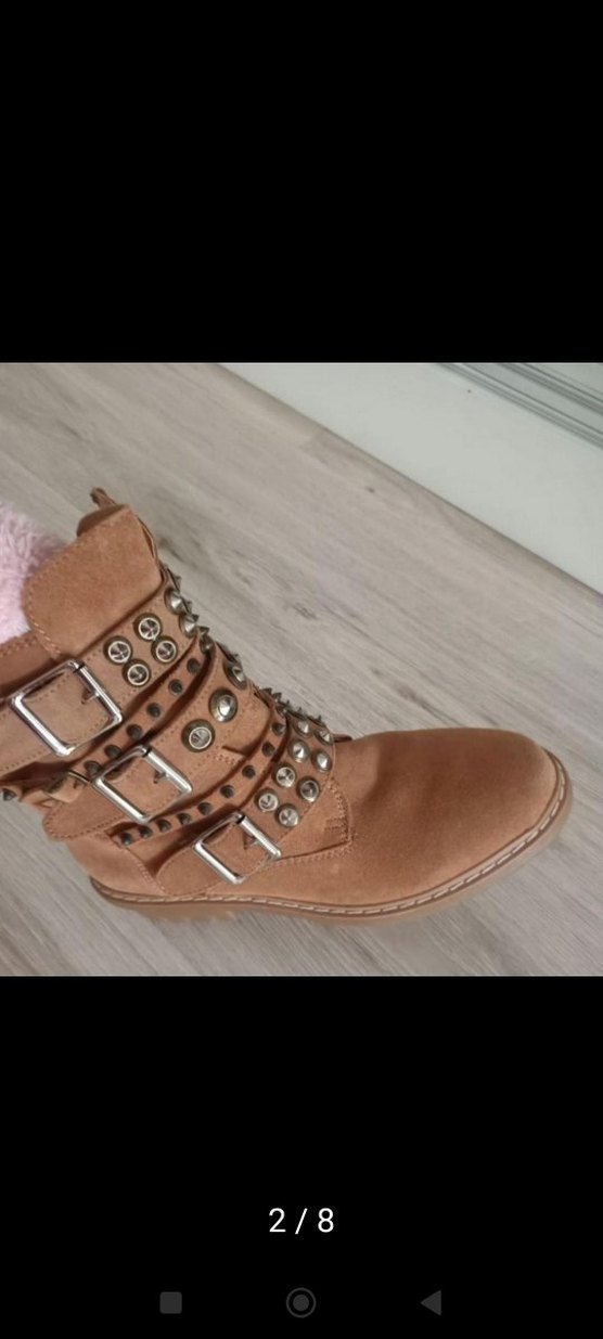 Aldo Gerçek Deri Karamel Deri Askeri Biker Bot - Görsel 3