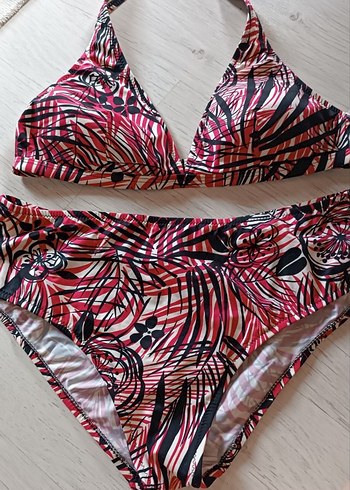 Zeki Triko Renkli Zebra Desenli Strappy Bikini