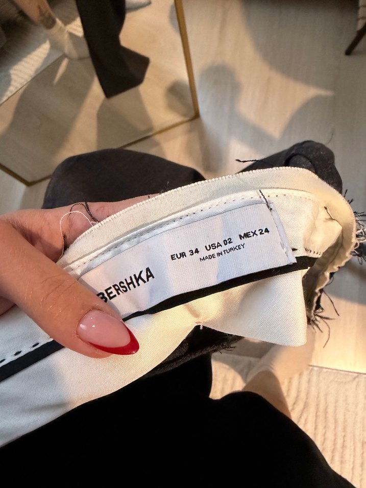 Kadın Siyah Keten Salaş Midi Pantolon - Görsel 3