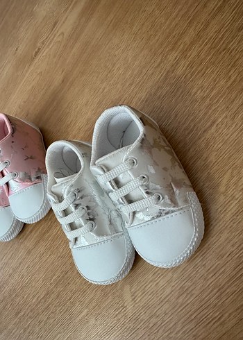 Kız Bebek Pembe Bağcıklı İlk Adım Ayakkabısı - Görsel 3