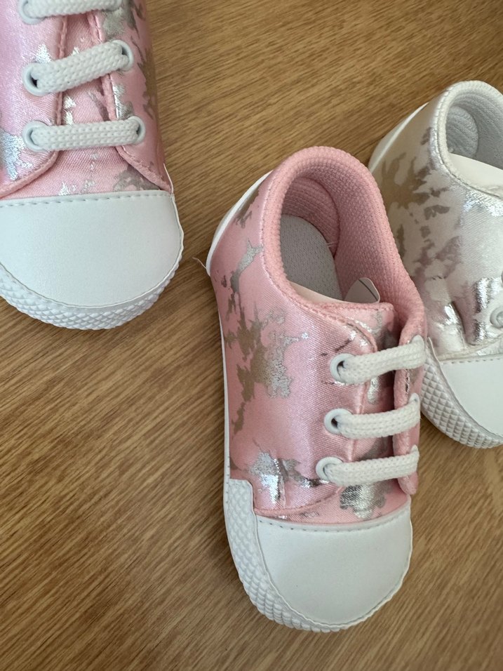 Kız Bebek Pembe Bağcıklı İlk Adım Ayakkabısı - Görsel 2