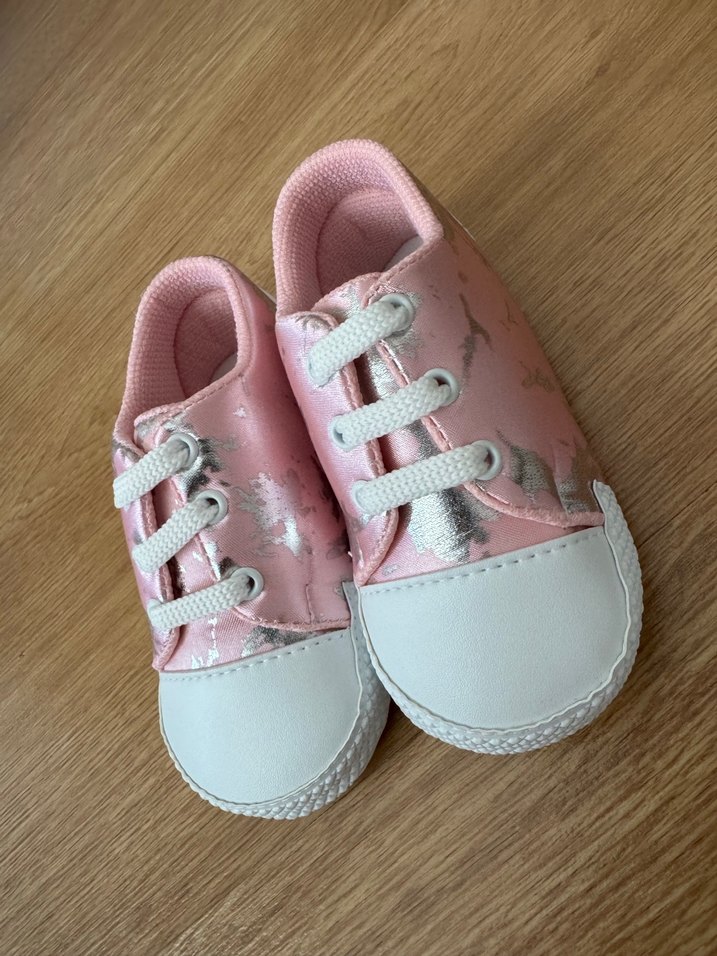 Kız Bebek Pembe Bağcıklı İlk Adım Ayakkabısı - Görsel 4