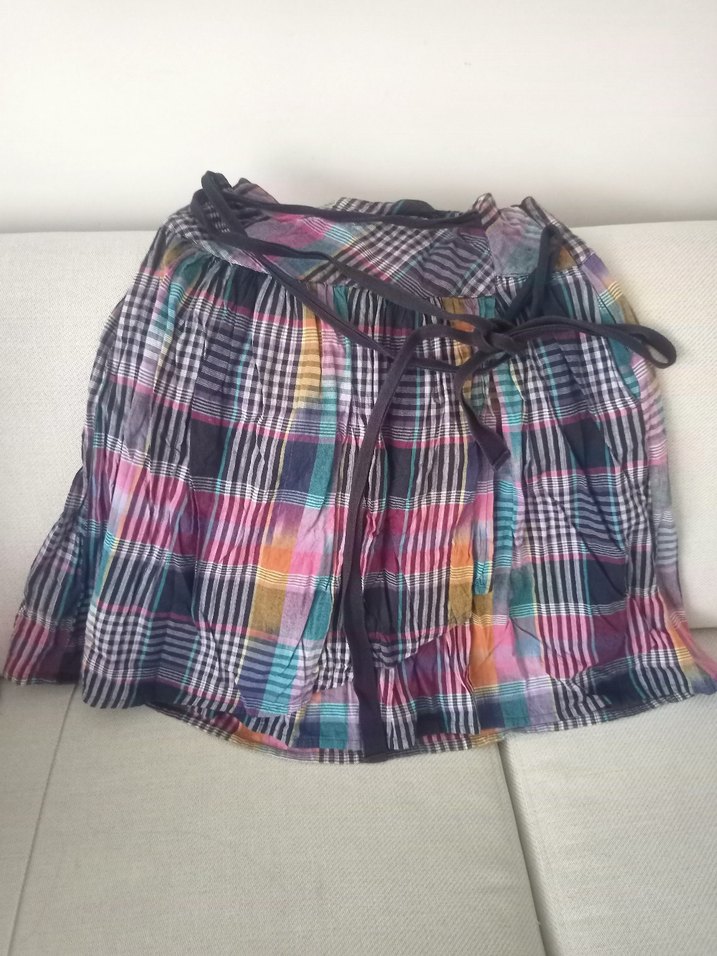 Renkli Pilili Midi Hamile Etek - Görsel 2