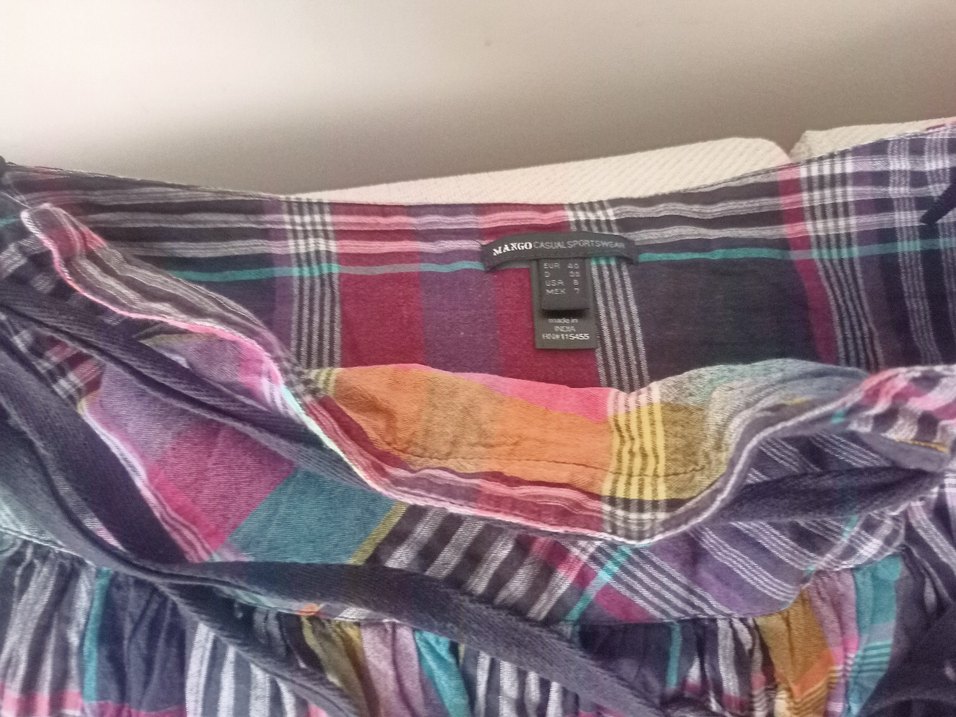 Renkli Pilili Midi Hamile Etek - Görsel 5