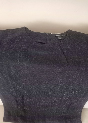 Siyah. kendinden simli bluz - Görsel 2