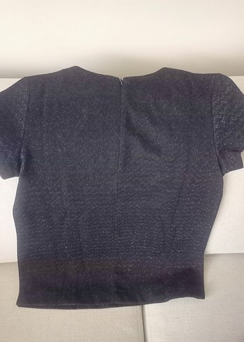 Siyah. kendinden simli bluz - Görsel 3