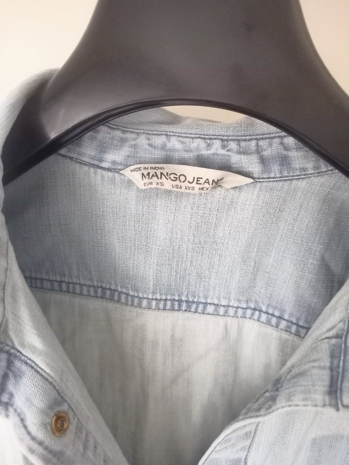 Kadın mavi Denim Düğmeli Gömlek - Görsel 3