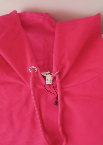 kırmızı kapşonlu Kısa Kollu Sweatshirt - Görsel 2