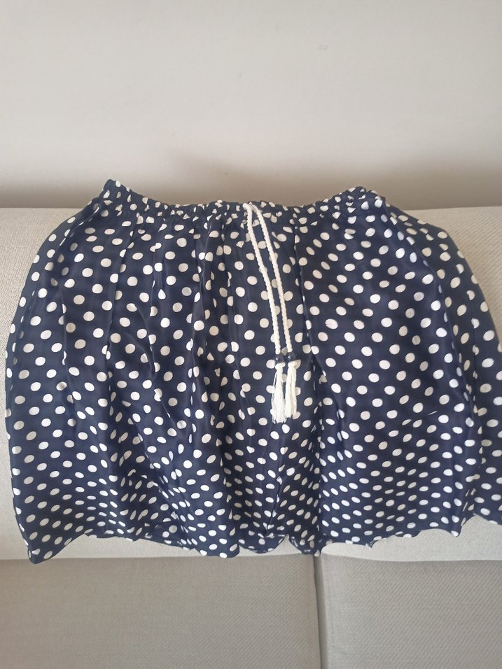 saten puantiyeli kısa etek - Görsel 2